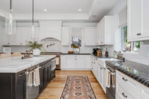 kitchen with runner rug